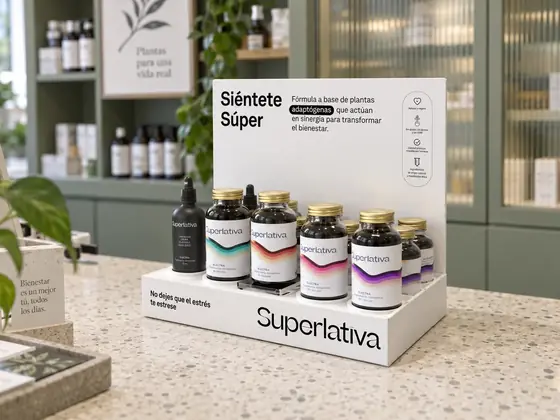 Display de sobremesa para suplementos Superlativa