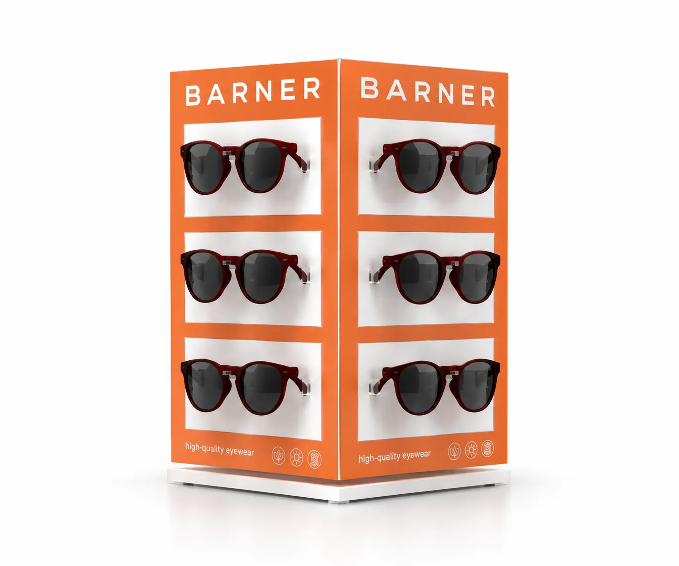 Expositor de sobremesa en cubo para gafas de sol Barner