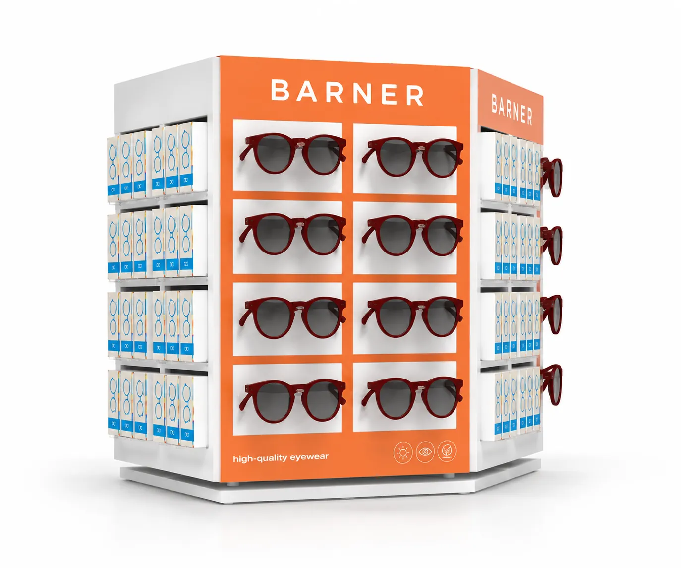 Expositor de sobremesa octogonal para gafas de sol Barner